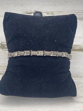 Judith Jack Sterling Silver Marcasite Tennis Bracelet Vintage